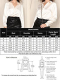 Black Silk Button Up Shirt Women Satin Blouse Casual V-Neck Long Sleeve Business Office Blouses Tops Black S