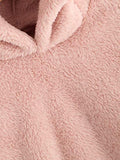 Women's Casual Cute Teddy Bear Long Sleeve Fleece Pullover Hoodie Top