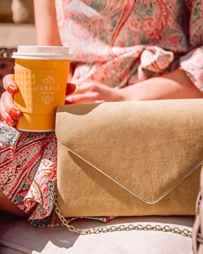 Ladies' Velvet Evening Clutch Handbag Formal Party Clutch For Women With Chain Strap (Rose)