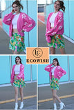 Women's Cardigan Sweaters - Floral Knit Open Front Crop Cardigans Long Sleeve Sweater Outwear Tops Orange L