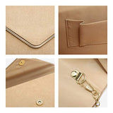 Ladies' Velvet Evening Clutch Handbag Formal Party Clutch For Women With Chain Strap (Rose)