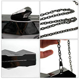 Women Lattice Pattern Metal Handbag Chain Geometric Evening Clutch Purse, Gold