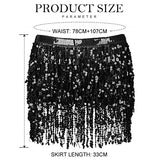 Belly Dance Hip Skirt Tassel Scarf Sequin Wrap Rave Costume for Women (Blue)