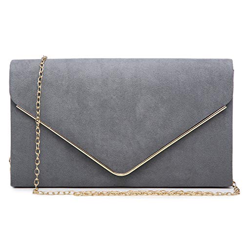 Ladies' Velvet Evening Clutch Handbag Formal Party Clutch For Women With Chain Strap (Rose)