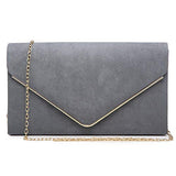 Ladies' Velvet Evening Clutch Handbag Formal Party Clutch For Women With Chain Strap (Rose)