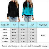 Womens Casual Hoodies Crew Neck Long Sleeve Sweatshirts With Pocket Lightweight Pullover Tops-Gradient