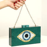 Clutch Purses for Women-Evil Eye Acrylic Clutch Glitter Purse Evening Bag Chain Shoulder Crossbody Handbags