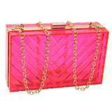 Women Acrylic Transparent Gold star Evening Bags Purses Clutch Vintage Banquet Handbag (Pink) Medium