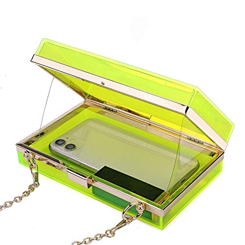 Women Acrylic Transparent Gold star Evening Bags Purses Clutch Vintage Banquet Handbag (Pink) Medium