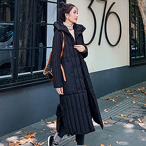 Womens Puffer Jackets Ankle Length Thicken Winter Coats Folds Stripe Overcoat Warm Padded Loose Down Coat Beige