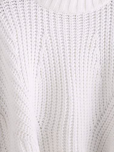 Women's Mock Neck Drop Shoulder Oversized Batwing Sleeve Crop Top Sweater