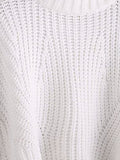 Women's Mock Neck Drop Shoulder Oversized Batwing Sleeve Crop Top Sweater