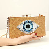 Clutch Purses for Women-Evil Eye Acrylic Clutch Glitter Purse Evening Bag Chain Shoulder Crossbody Handbags