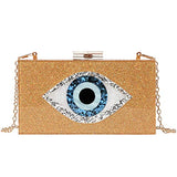 Clutch Purses for Women-Evil Eye Acrylic Clutch Glitter Purse Evening Bag Chain Shoulder Crossbody Handbags