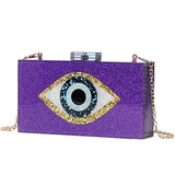 Clutch Purses for Women-Evil Eye Acrylic Clutch Glitter Purse Evening Bag Chain Shoulder Crossbody Handbags