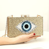 Clutch Purses for Women-Evil Eye Acrylic Clutch Glitter Purse Evening Bag Chain Shoulder Crossbody Handbags