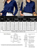 Black Silk Button Up Shirt Women Satin Blouse Casual V-Neck Long Sleeve Business Office Blouses Tops Black S