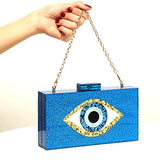 Clutch Purses for Women-Evil Eye Acrylic Clutch Glitter Purse Evening Bag Chain Shoulder Crossbody Handbags