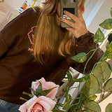 Women Oversized Fleece New York Letter Print Graphic Sweatshirt Long Sleeve Crewneck Pullover Jacket