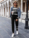 Women's Long Sleeve Loungewear Crewneck Pullover Tops Long Pants Sweatsuits Tracksuits with Pockets Army Green