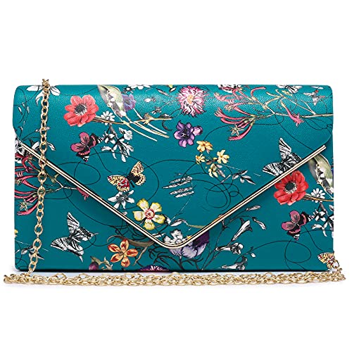 Ladies' Velvet Evening Clutch Handbag Formal Party Clutch For Women With Chain Strap (Rose)