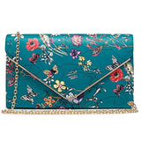 Ladies' Velvet Evening Clutch Handbag Formal Party Clutch For Women With Chain Strap (Rose)