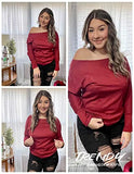 Long Sleeve Tops for Women,Sexy Off Shoulder Tops Oversized Pullover Sweater Casual Fall Shirts Tunic Blouse