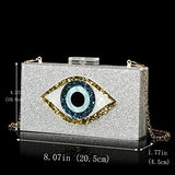 Clutch Purses for Women-Evil Eye Acrylic Clutch Glitter Purse Evening Bag Chain Shoulder Crossbody Handbags