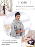 Women's Faux Fur Shawls Cape and Wraps Bridal Cloak Coat Fur Cover Up for Bride and Bridesmaids . (Beige)