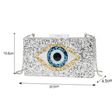 Clutch Purses for Women-Evil Eye Acrylic Clutch Glitter Purse Evening Bag Chain Shoulder Crossbody Handbags