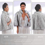 Women's Faux Fur Shawls Cape and Wraps Bridal Cloak Coat Fur Cover Up for Bride and Bridesmaids . (Beige)