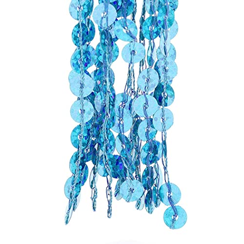 Belly Dance Hip Skirt Tassel Scarf Sequin Wrap Rave Costume for Women (Blue)