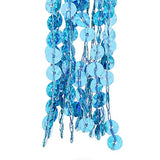 Belly Dance Hip Skirt Tassel Scarf Sequin Wrap Rave Costume for Women (Blue)