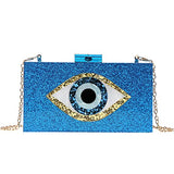 Clutch Purses for Women-Evil Eye Acrylic Clutch Glitter Purse Evening Bag Chain Shoulder Crossbody Handbags