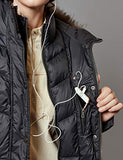 Women's Down Coat With Real Raccoon Fur Hooded Parka Jacket (Large, Wine)