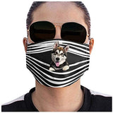 Facemask Funny Dogs Prints Breathable Washable Facemasks Filter for Women Men