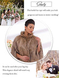 Women's Faux Fur Shawls Cape and Wraps Bridal Cloak Coat Fur Cover Up for Bride and Bridesmaids . (Beige)