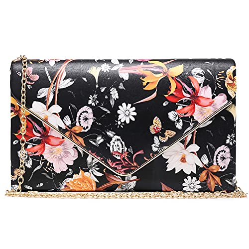 Ladies' Velvet Evening Clutch Handbag Formal Party Clutch For Women With Chain Strap (Rose)