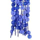 Belly Dance Hip Skirt Tassel Scarf Sequin Wrap Rave Costume for Women (Blue)
