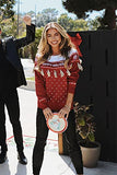Women's Gray Sequin Snowman Christmas Sweater Size Small