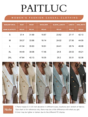 Blazer Jackets for Women Tweed Double Breasted Elegant Lightweight Cardigan Outwear Gray S