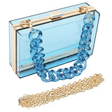 Women Acrylic Transparent Gold star Evening Bags Purses Clutch Vintage Banquet Handbag (Pink) Medium