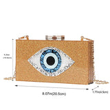 Clutch Purses for Women-Evil Eye Acrylic Clutch Glitter Purse Evening Bag Chain Shoulder Crossbody Handbags