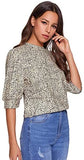 Women's Puff Sleeve Leopard Print Work Blouse Casual Hight Neck Top Leopard