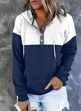 Womens Casual Hoodies Long Sleeve Drawstring Lightweight Solid Hooded Sweatshirt Button Loose Pullover Tops Fall Clothes with Pocket