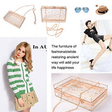 Women Acrylic Transparent Gold star Evening Bags Purses Clutch Vintage Banquet Handbag (Pink) Medium