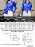 Black Silk Button Up Shirt Women Satin Blouse Casual V-Neck Long Sleeve Business Office Blouses Tops Black S
