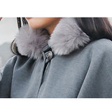 Womens Winter Batwing Long Sleeve Poncho Jacket Elegant Faux Fur Collar Cloak Coat(order 1 size bigger than your Normal Size)