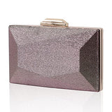 Women Lattice Pattern Metal Handbag Chain Geometric Evening Clutch Purse, Gold