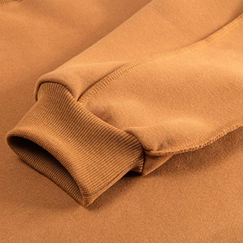 Women Pullover Cropped Hoodies Long Sleeves Sweatshirts Casual Crop Tops for Fall Winter ( Apricot)